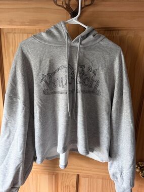 Von Dutch Rhinestone Logo Cropped Hoodie